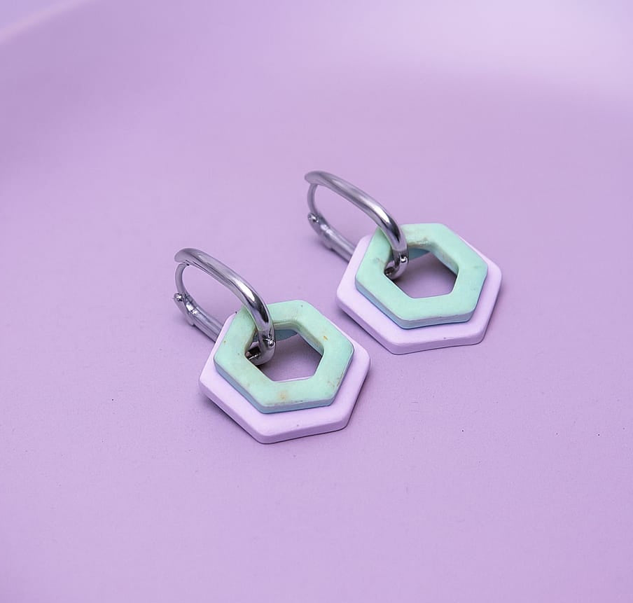 Flieder - Hexagon Anhängerpaar - Mix & Match