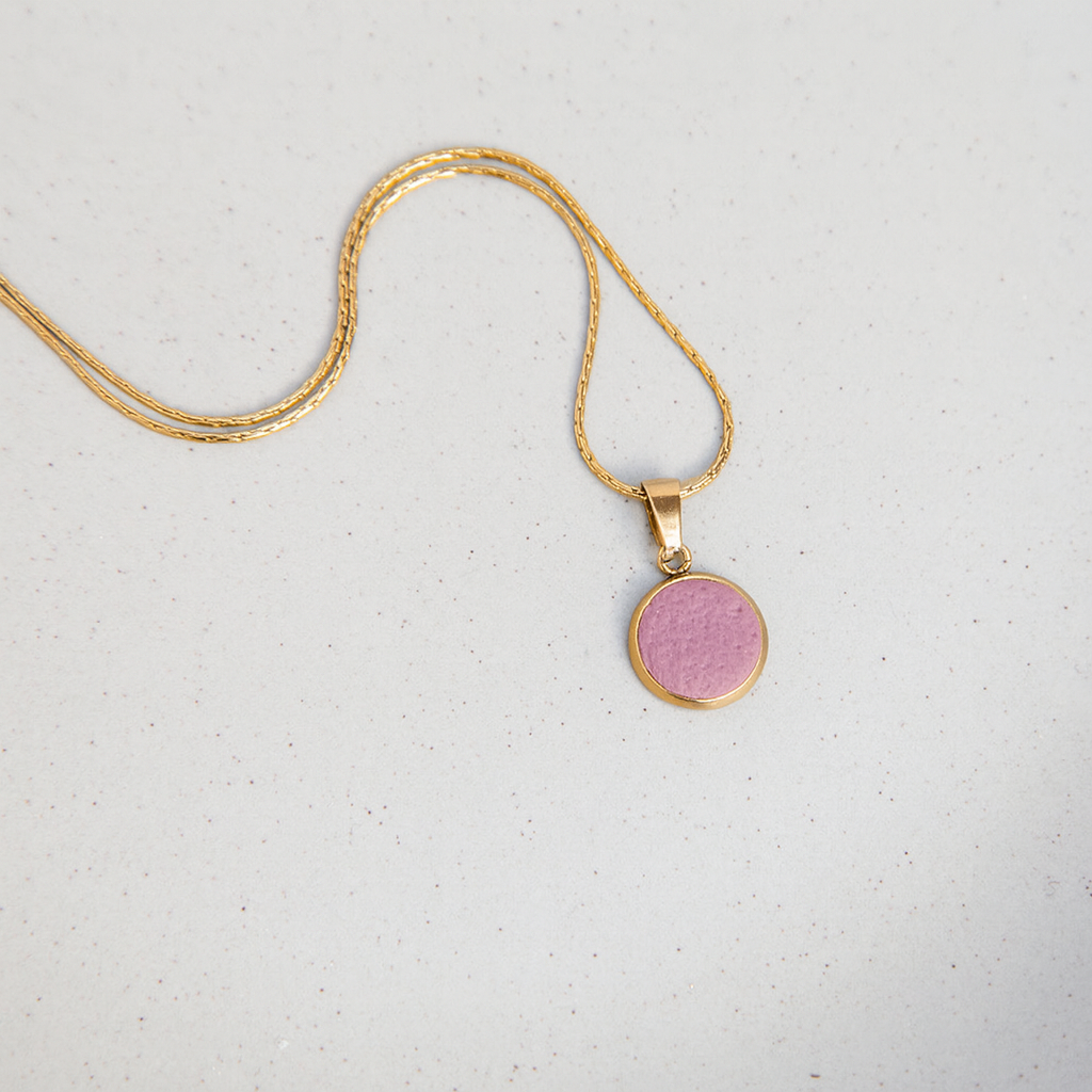 Kette - "Pure Dots" Mauve - goldfarben