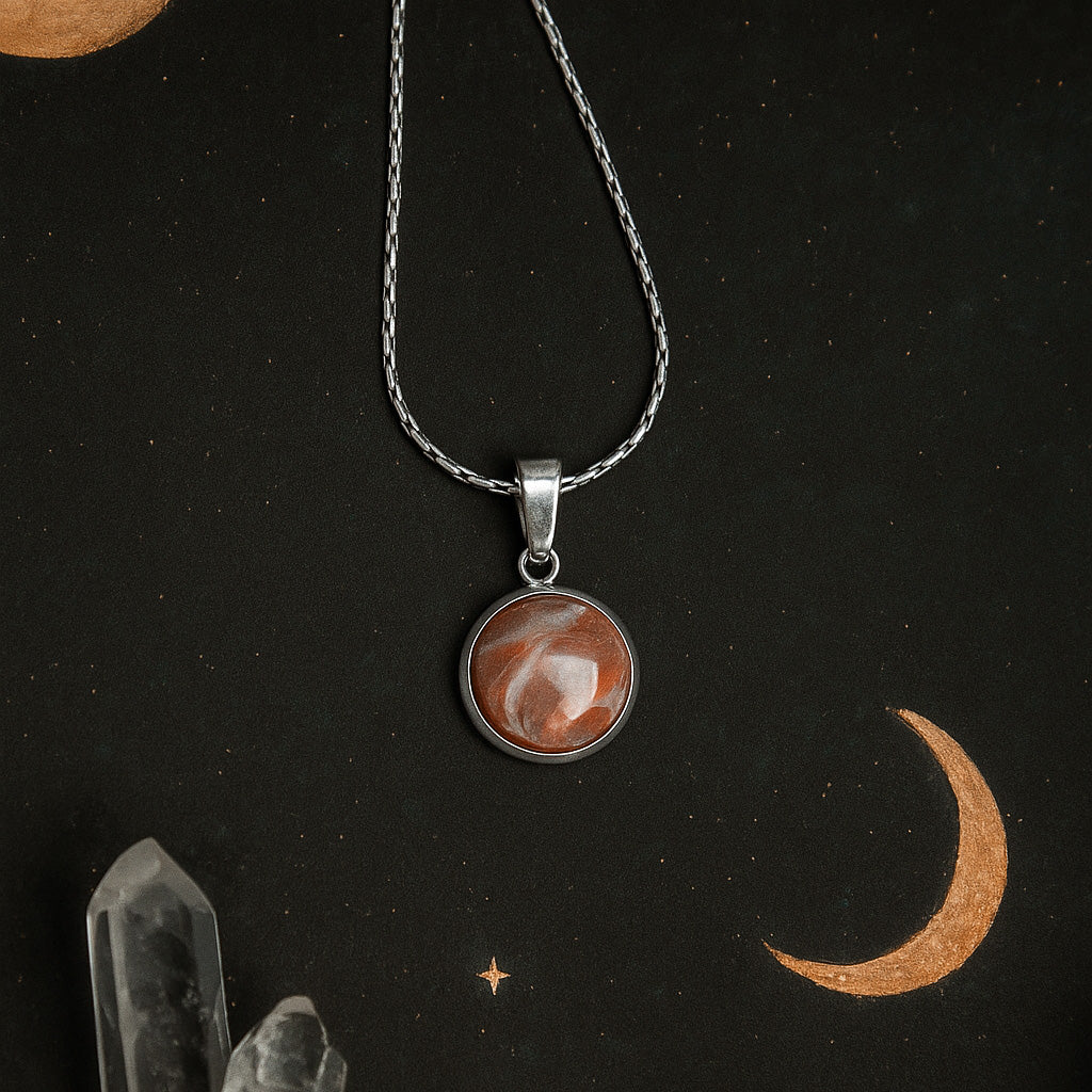 Kette - "Celestial" - Abendrot - silberfarben