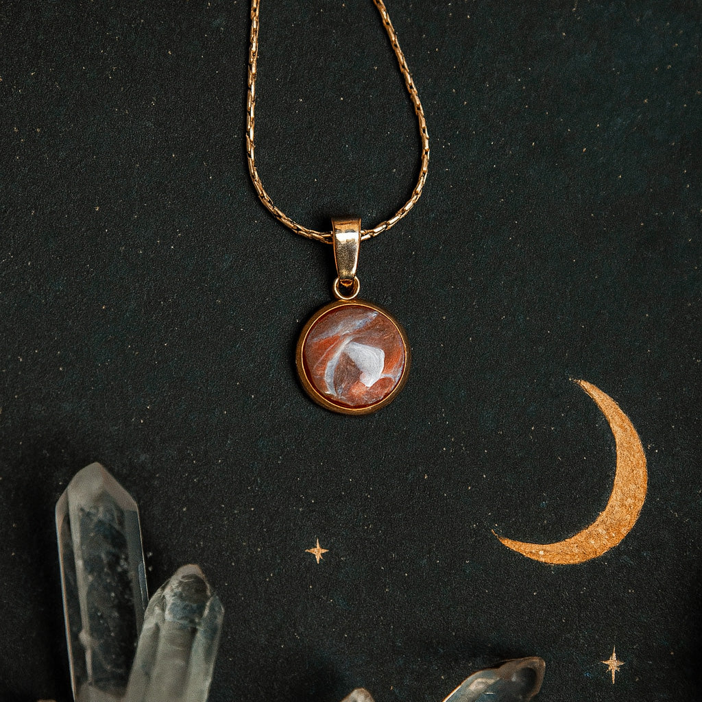 Kette - "Celestial" - Abendrot - goldfarben