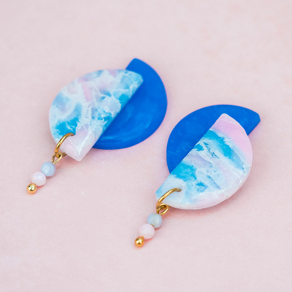 Ohrringe - MADAME CHANCE - Halbkreise - Perlmuttperlen - Stecker