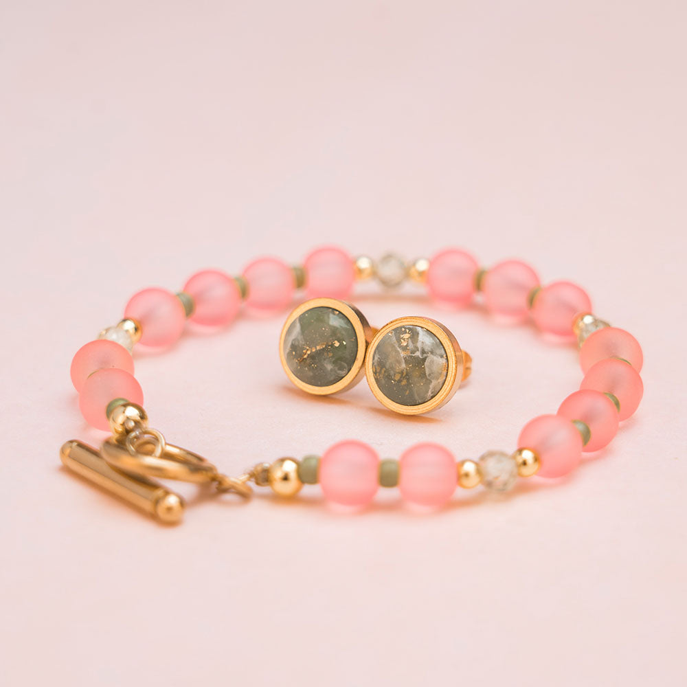 Armband - LUCKY MELON - SORBET mit matten Glasperlen