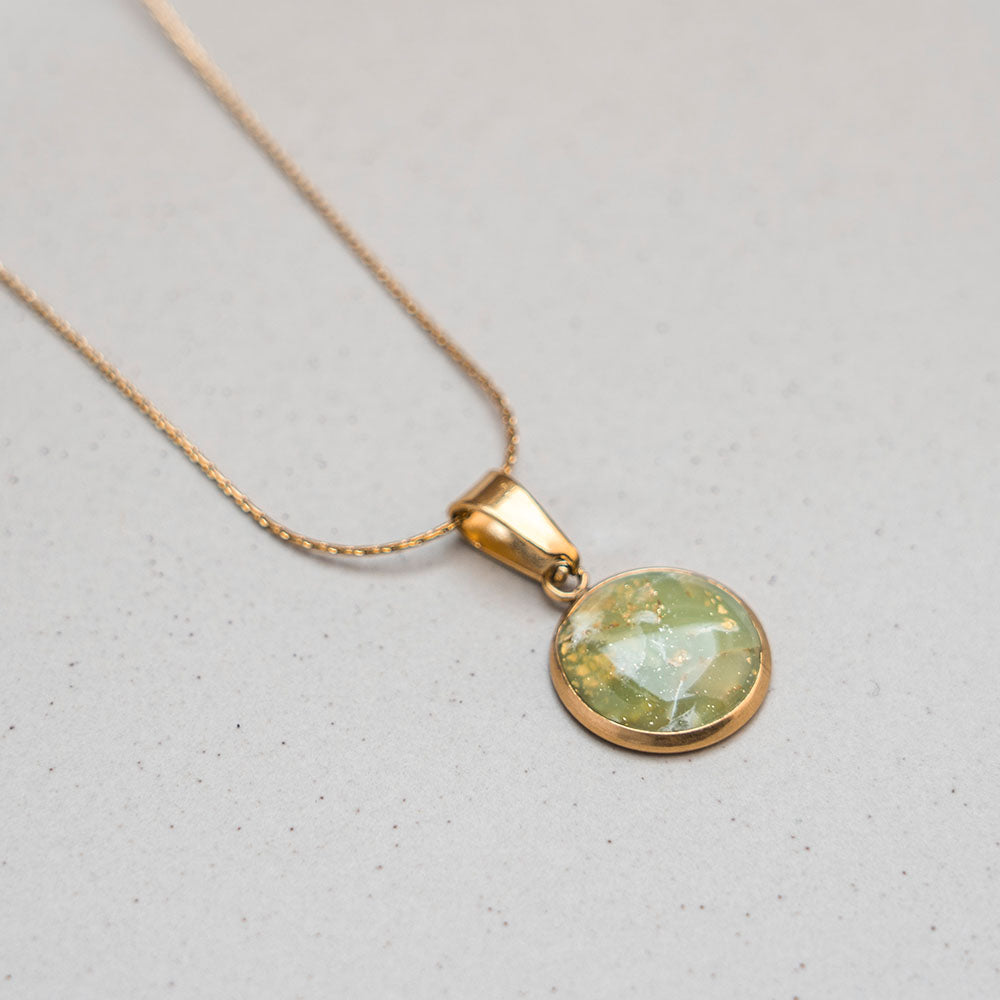 Kette - goldfarben, Melonengrün - 12 mm