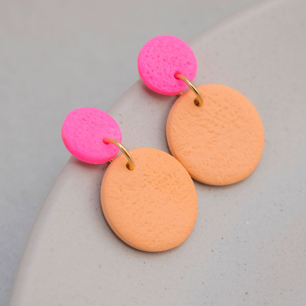 Ohrringe "Color Pop" - "Neonpink" & "Pastellorange"