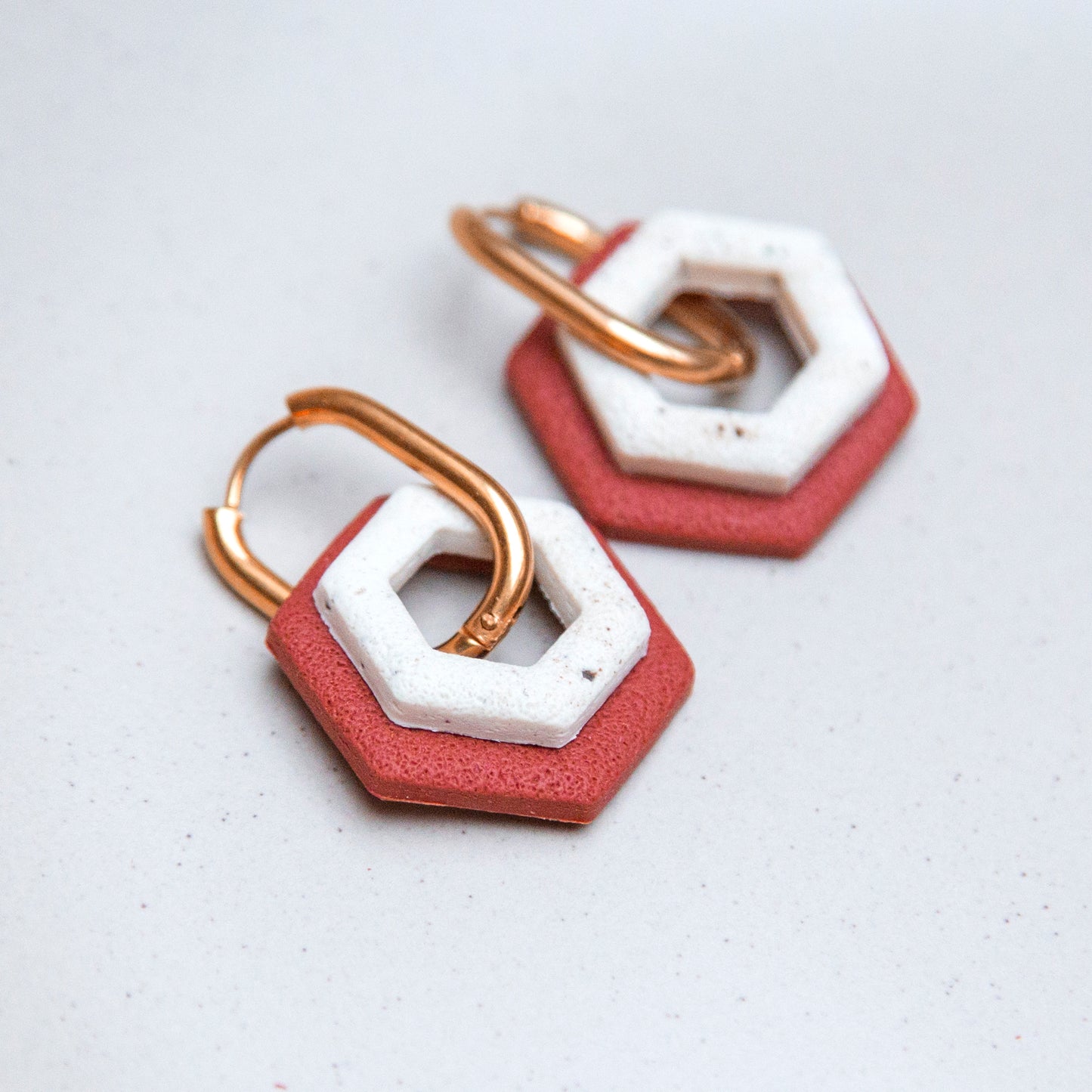 Ohrringe Creolen "Rust & Roast" Hexagon