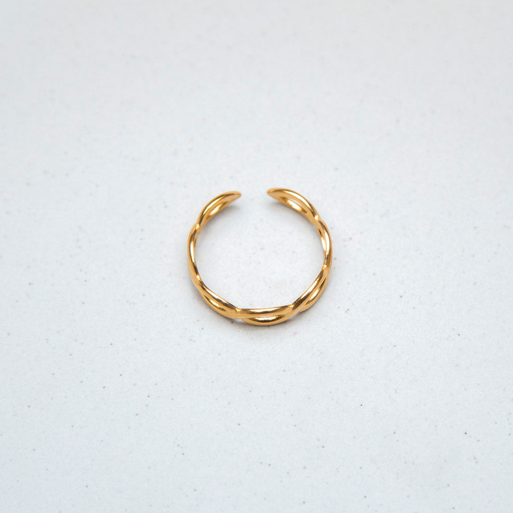 Ring "Wellen" - größenverstellbar - goldfarben