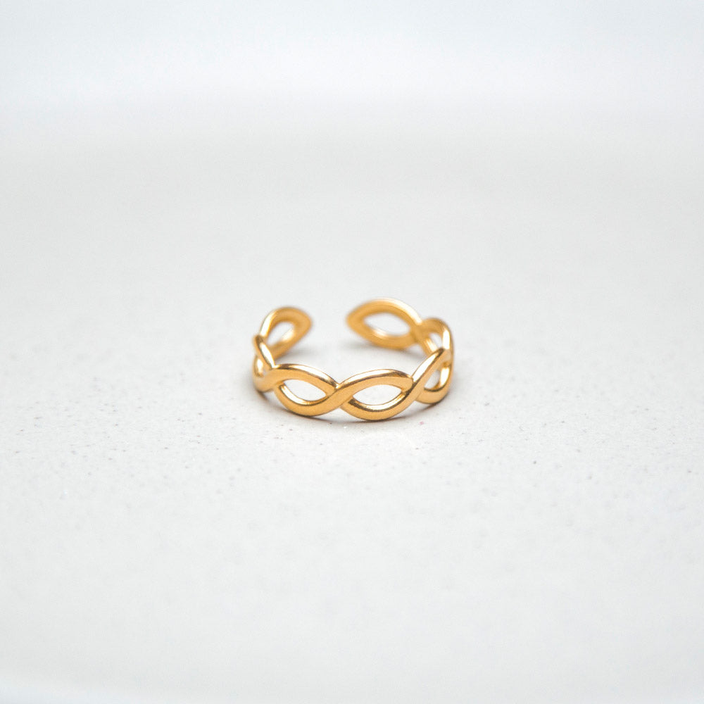 Ring "Wellen" - größenverstellbar - goldfarben