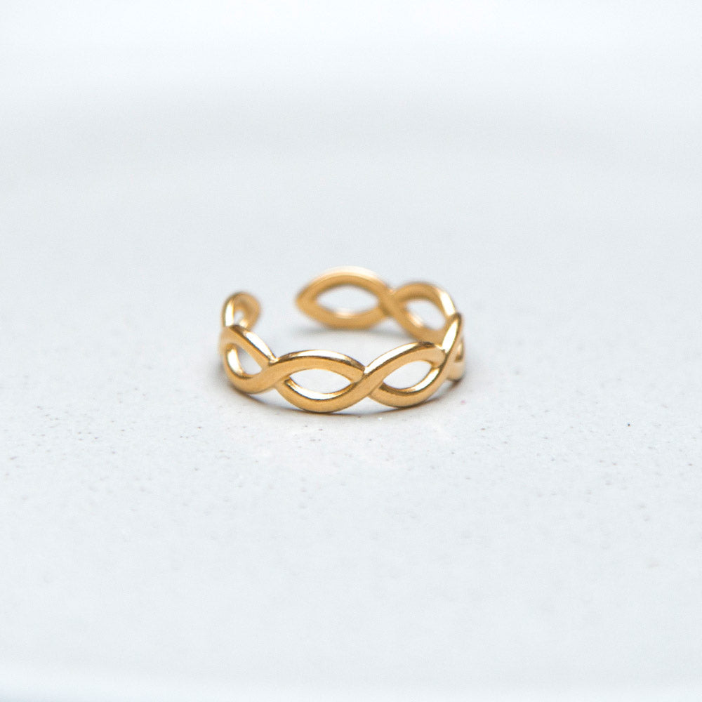 Ring "Wellen" - größenverstellbar - goldfarben