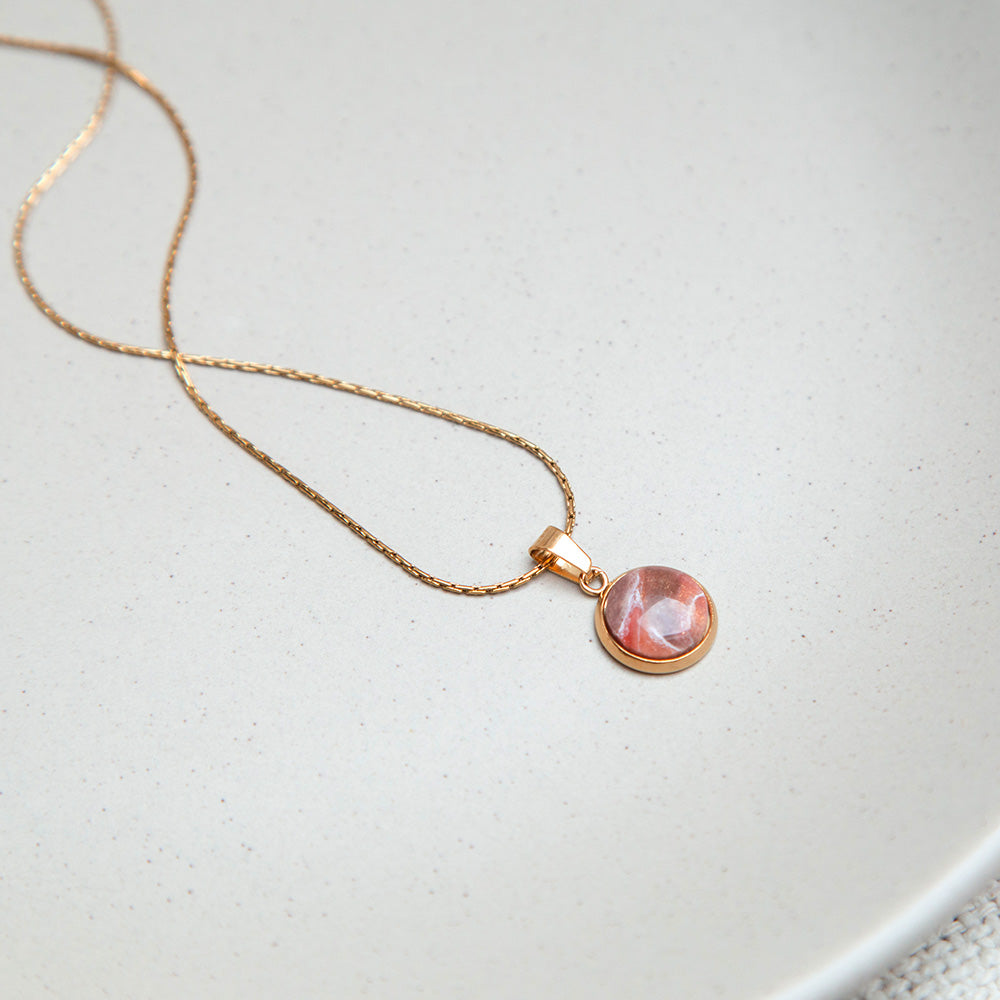 Kette - "Celestial" - Abendrot - goldfarben