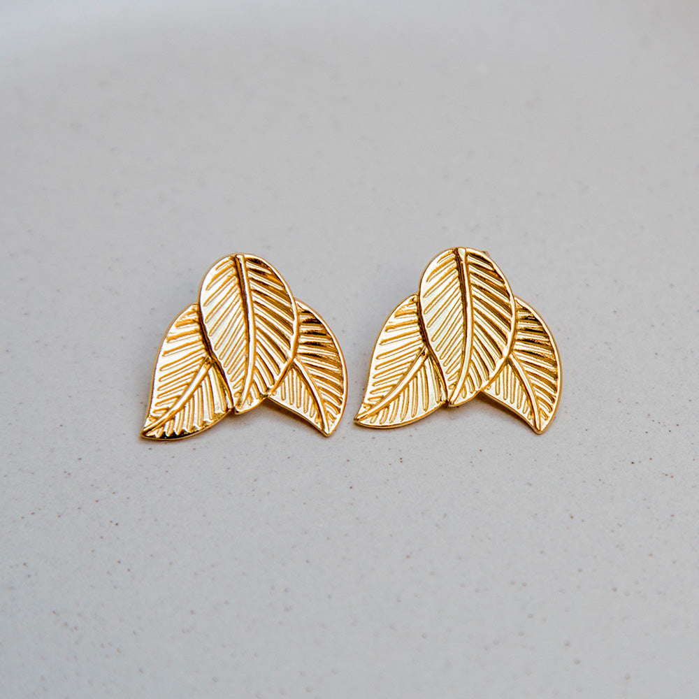 Ohrringe Stecker "Leaves" aus Edelstahl