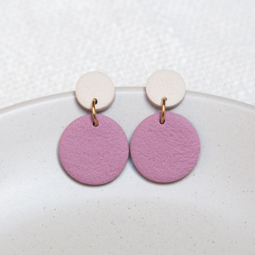 Ohrringe "Pure Dots" Mauve & Sand