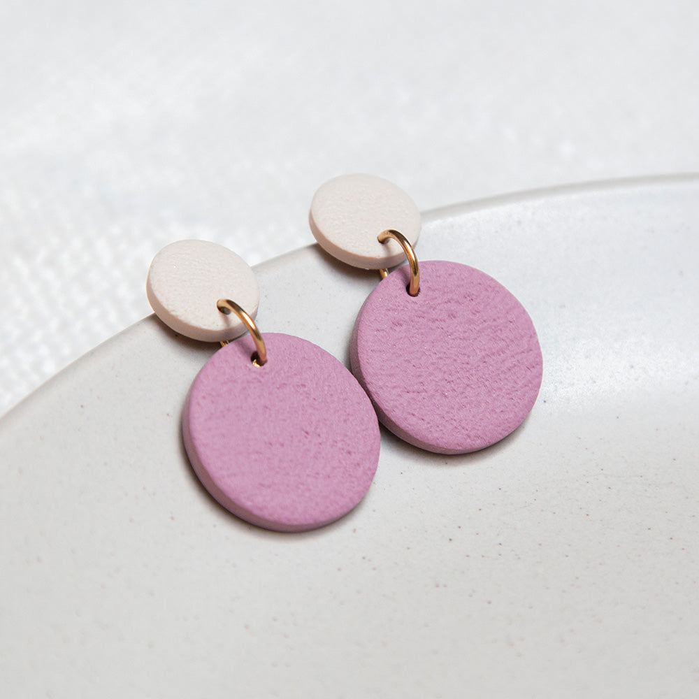 Ohrringe "Pure Dots" Mauve & Sand