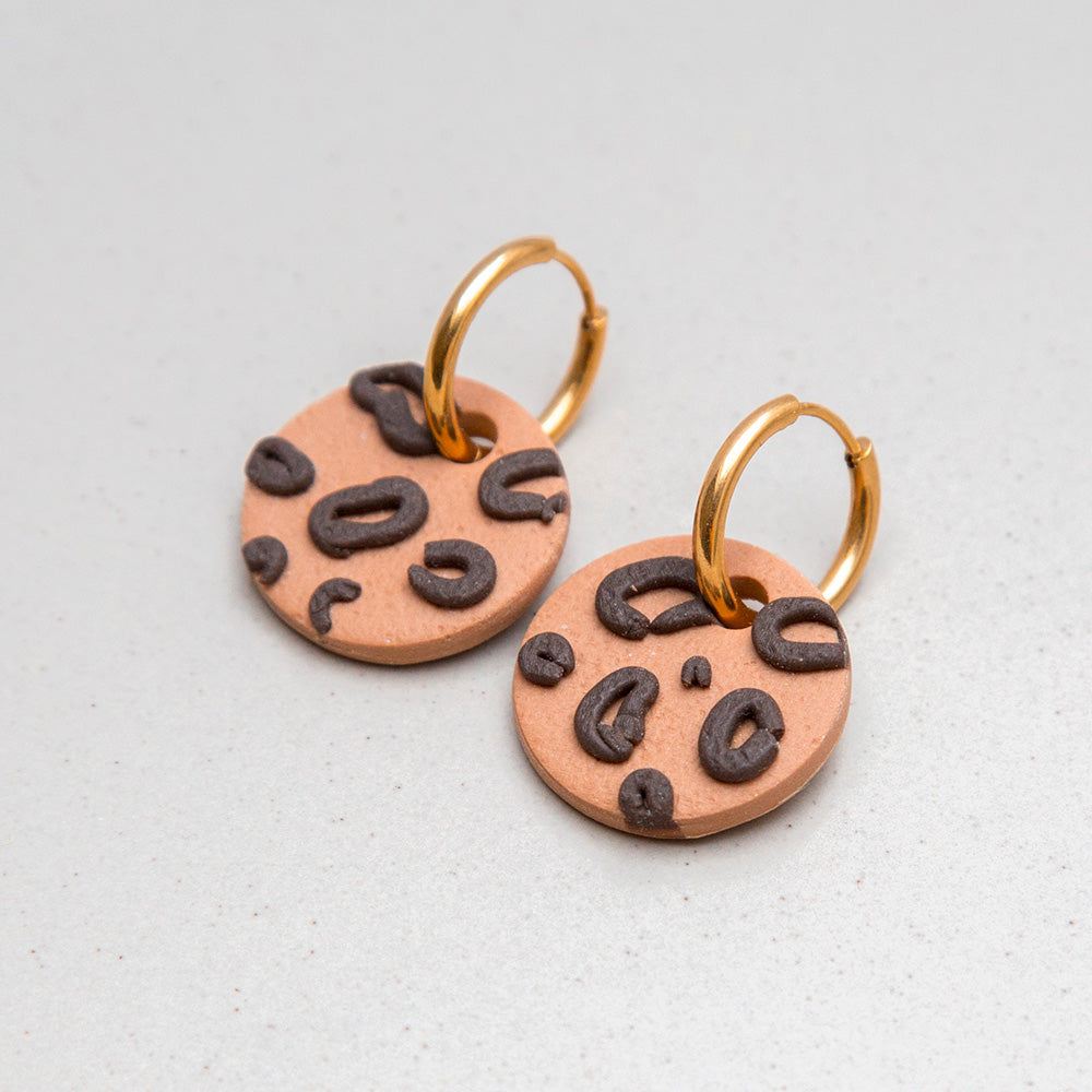 Ohrringe Leo - Creolen - Mokka & Haselnuss