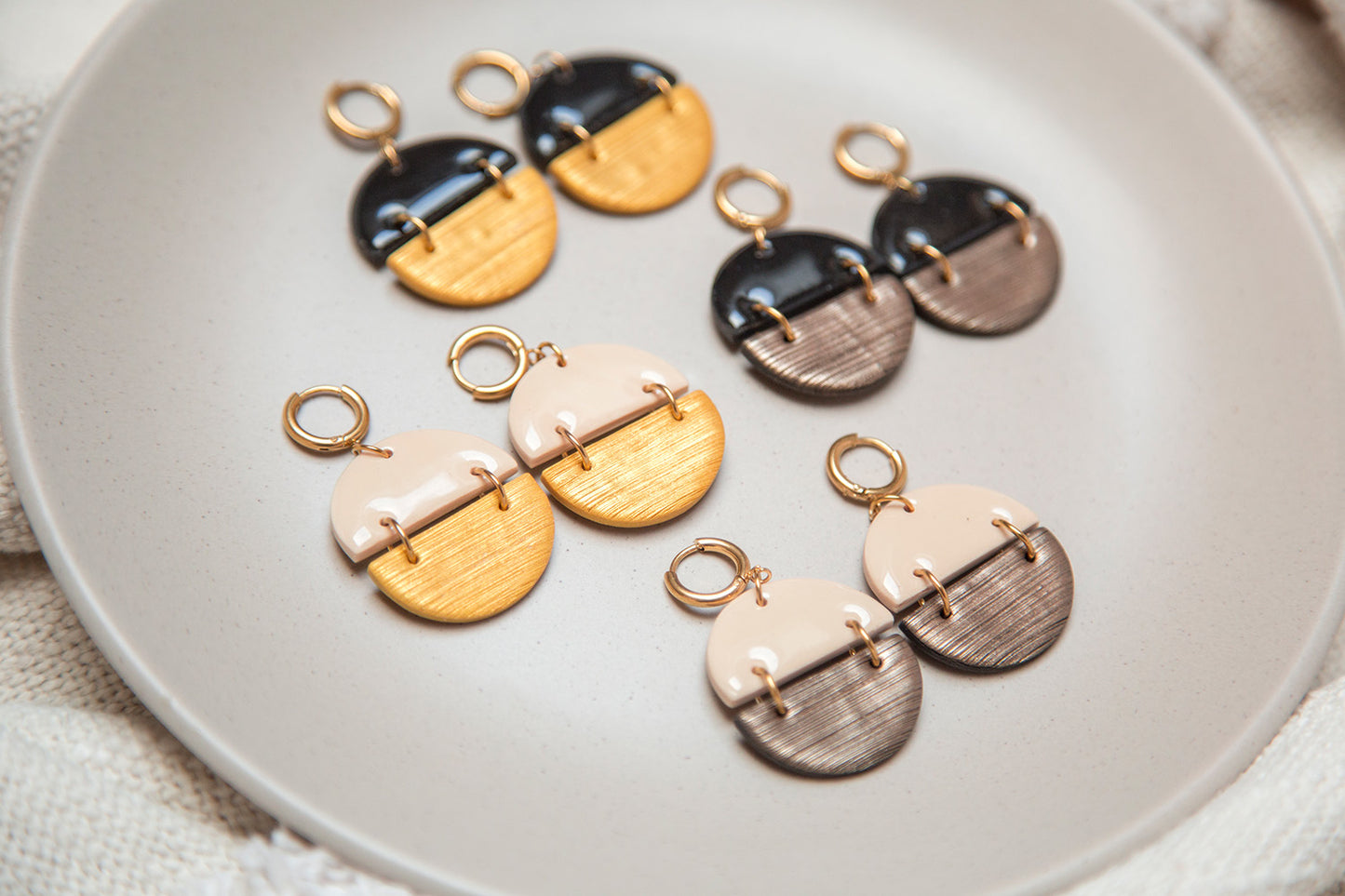 Ohrringe "Eclipse" Gold & Tiefschwarz