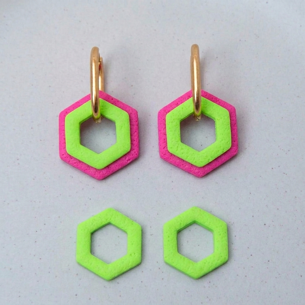 Neongrün - Hexagon Anhängerpaar - Mix & Match