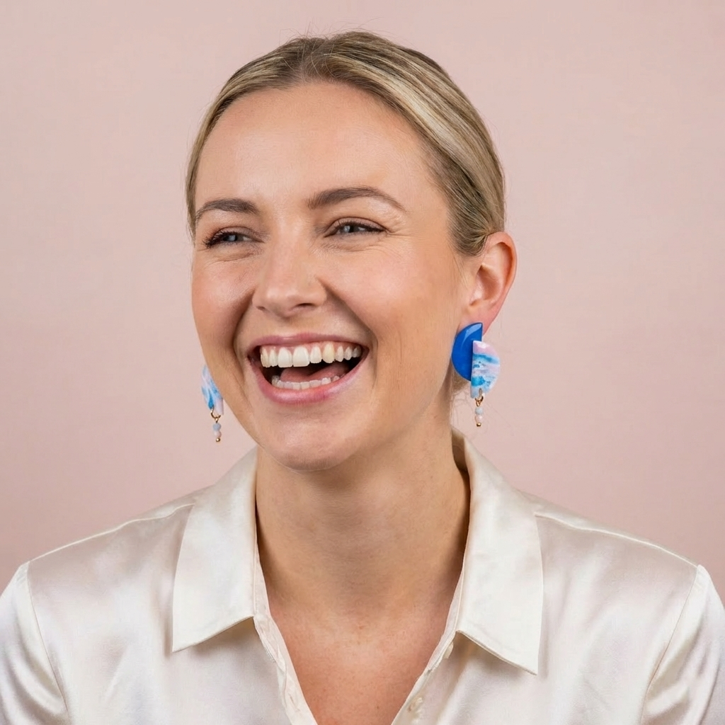 Ohrringe - MADAME CHANCE - Halbkreise - Perlmuttperlen - Stecker