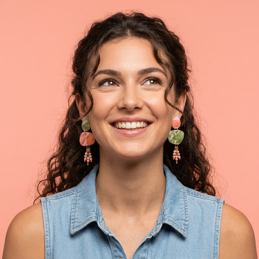 Ohrringe - LUCKY MELON - Statement - Jade-Perlen & Bambuskorallenperlen