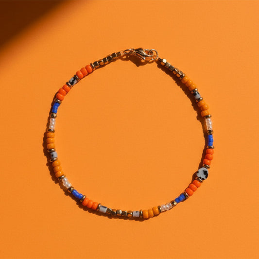 Armband GLÜCKSPILZ MINI mit Herzchen aus Dalmatiner Jaspis