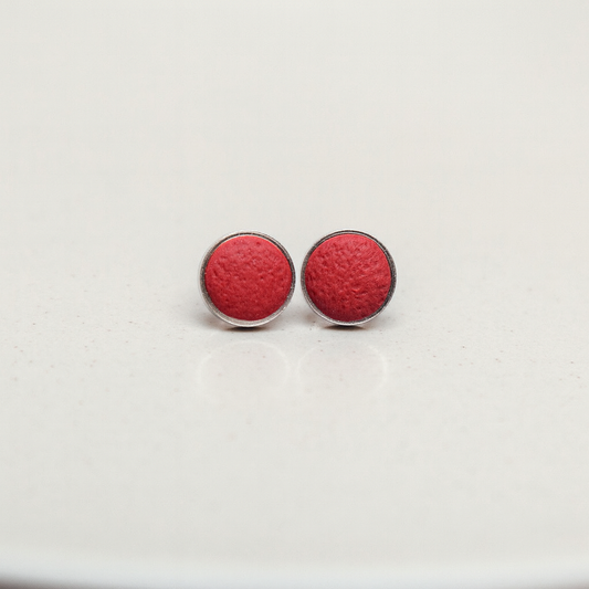 Ohrringe "Pure Dots" Rostrot silberfarben