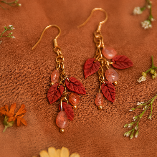 Ohrringe "Falling Leaves" 🍂 mit Natursteinen
