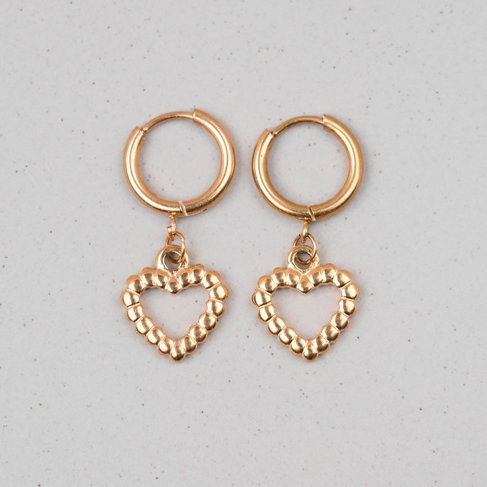 Ohrringe - Creolen Edelstahl - Herz