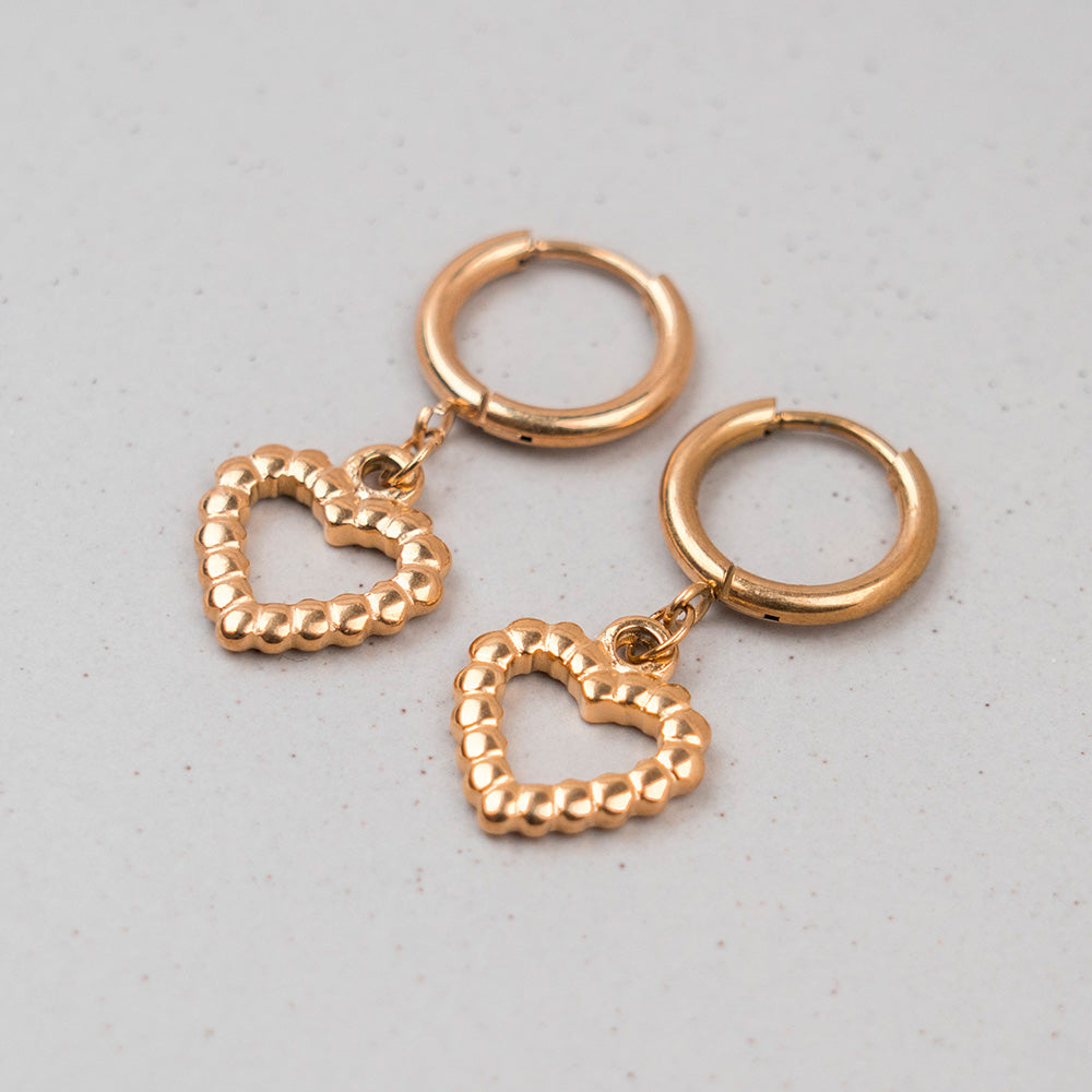 Ohrringe - Creolen Edelstahl - Herz