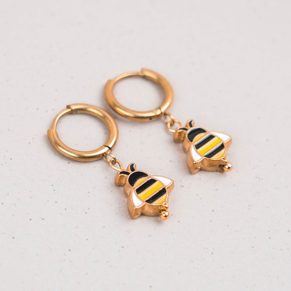 Ohrringe - Bienen - Creolen - Edelstahl