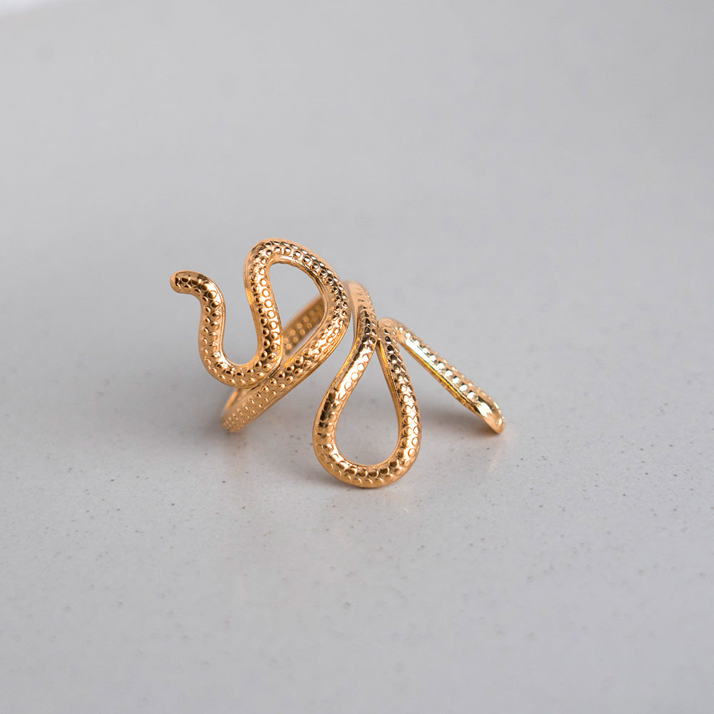 Ring "Schlange" - größenverstellbar aus Edelstahl