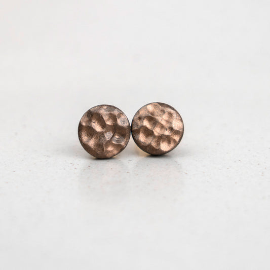 Ohrringe "Pure Dots" Bronze mit Hammerschlag-Effekt