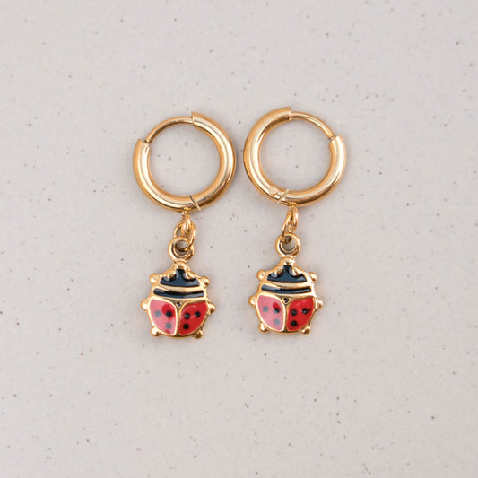 Ohrringe - Creolen Edelstahl - Marienkäfer