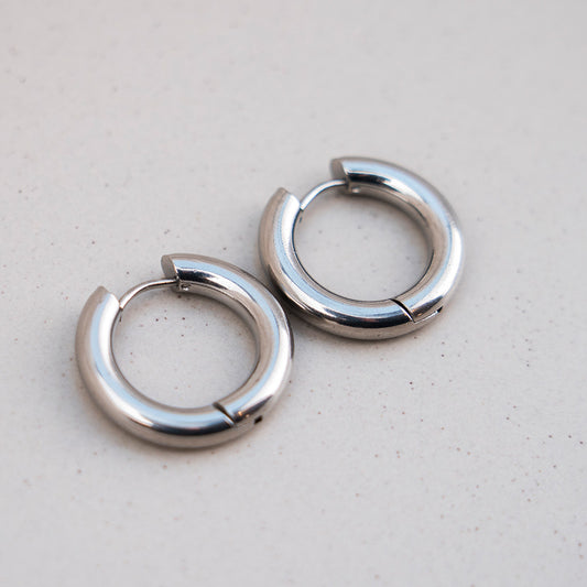 Ohrringe - Creolen bold - Edelstahl in silberfarben