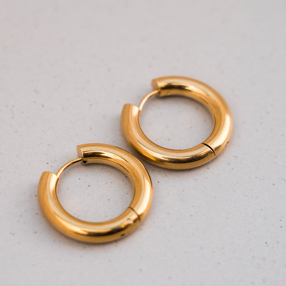 Ohrringe - Creolen bold - Edelstahl in goldfarben