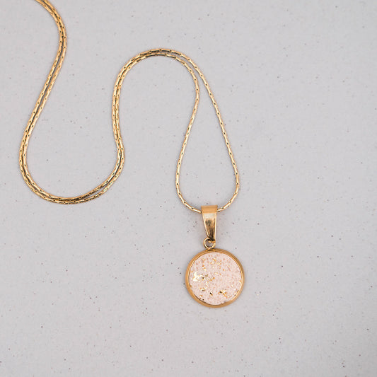 Kette - "Sand" - Struktur - goldfarben - Veredelung aus Blattmetall - 12 mm