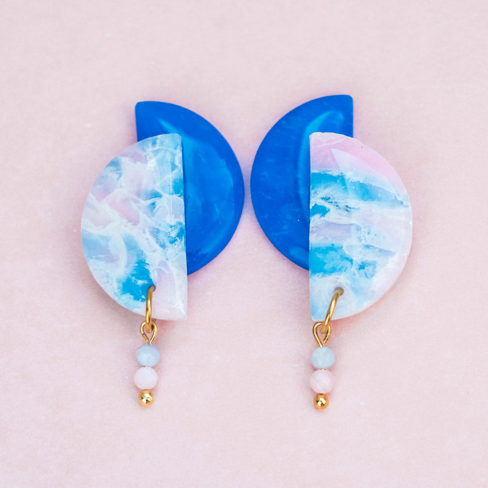 Ohrringe - MADAME CHANCE - Halbkreise - Perlmuttperlen - Stecker