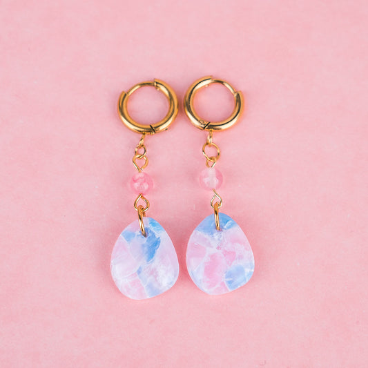 Ohrringe - MADAME CHANCE - organisch - Rosa Jade Stein