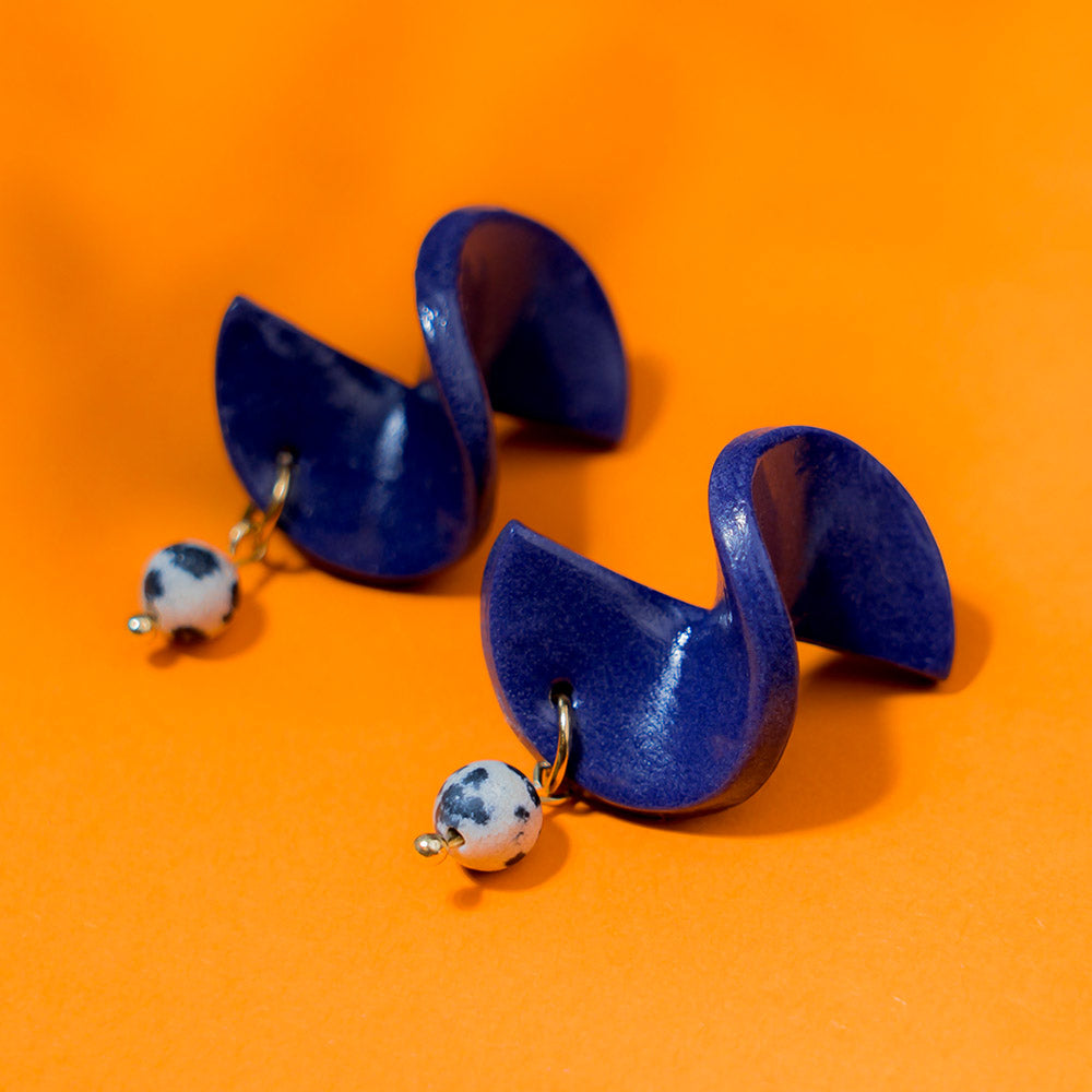 Ohrringe - GLÜCKSPILZ - Spirale - Dalmatiner-Jaspis