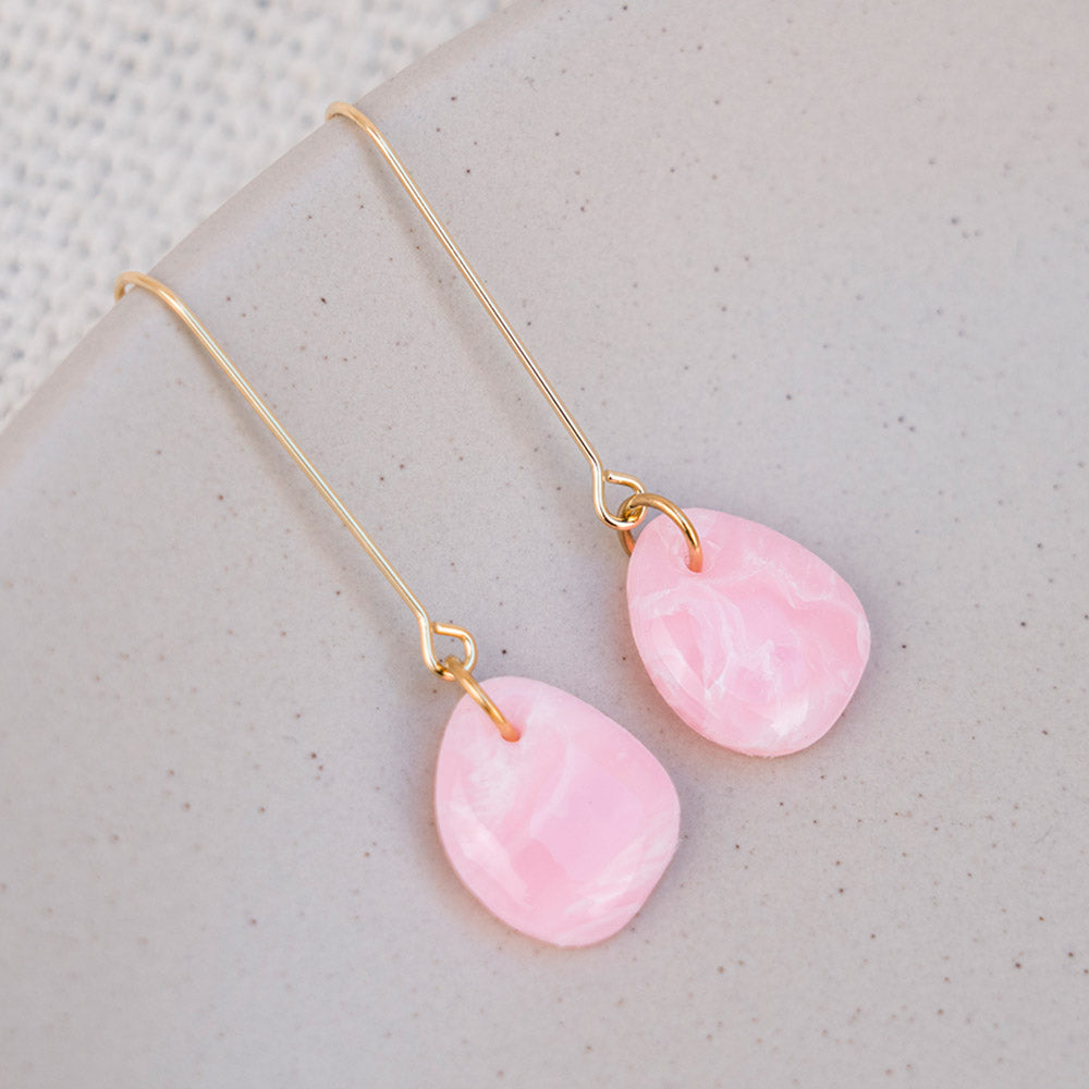 Ohrringe - MADAME CHANCE - organisch - rosa & goldfarben