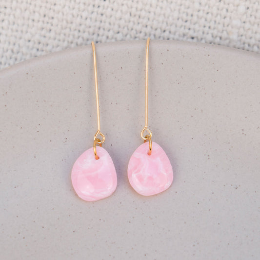 Ohrringe - MADAME CHANCE - organisch - rosa & goldfarben