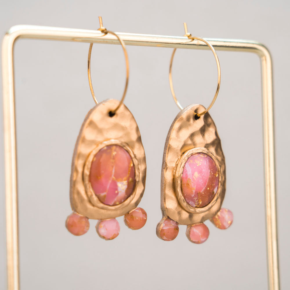 Ohrringe - LUCKY MELON - Organische Form - Rosé