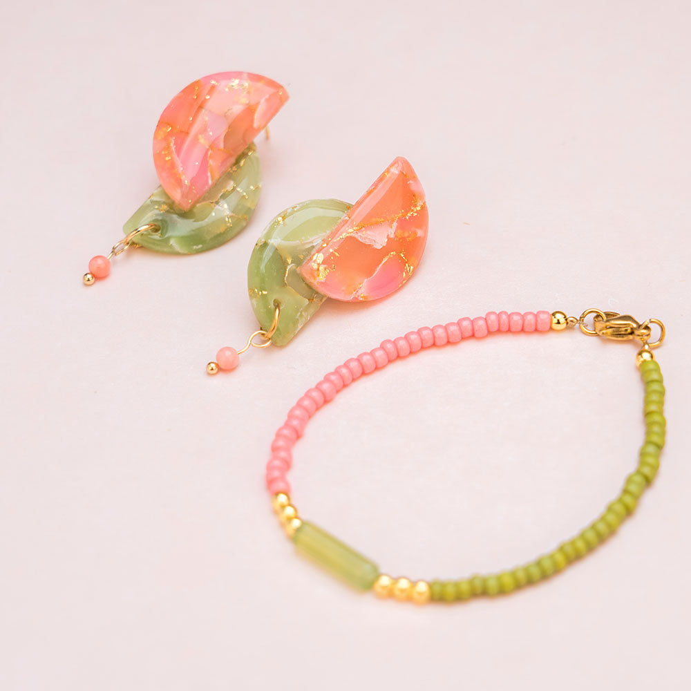 Armband - LUCKY MELON - 50:50 mit Achat-Element