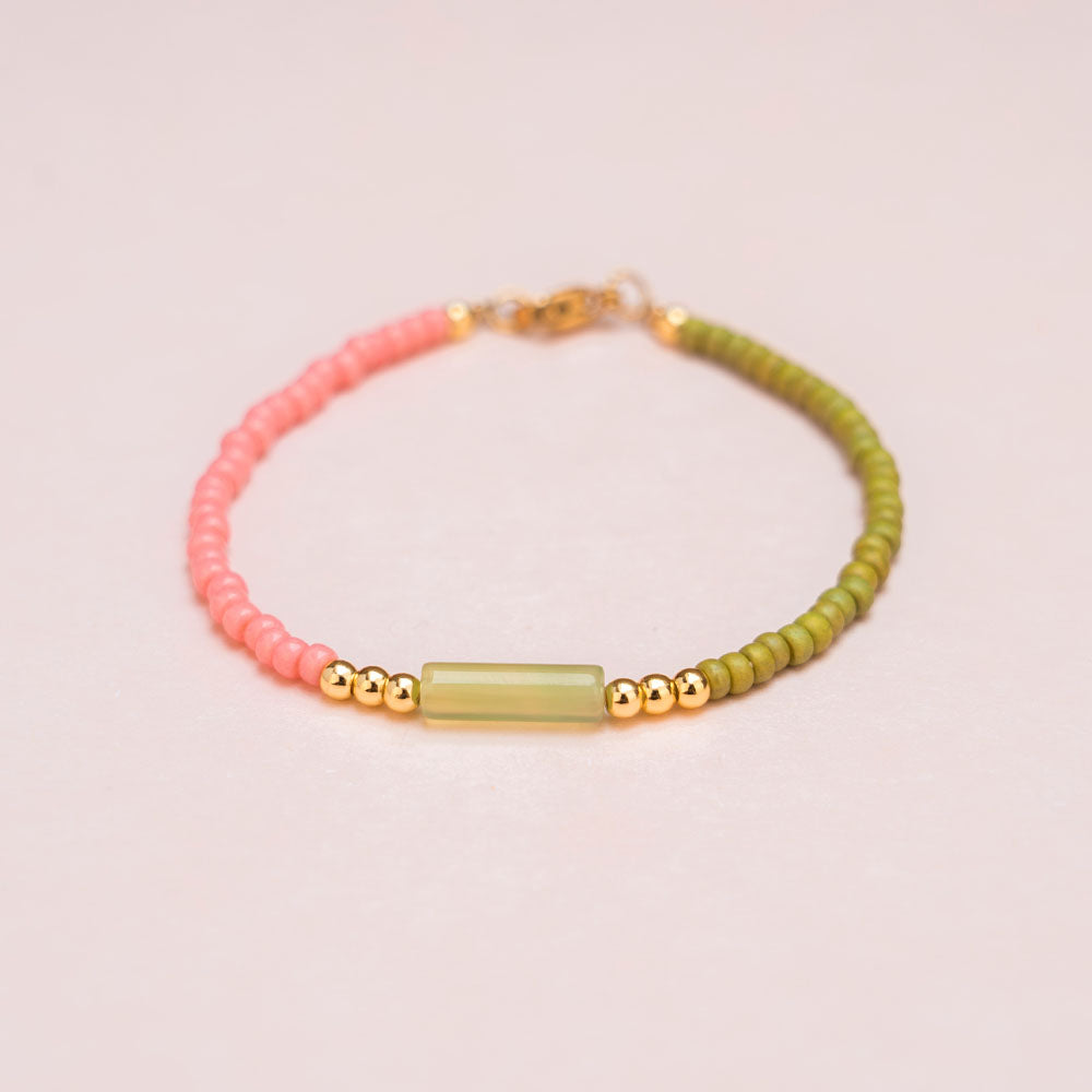 Armband - LUCKY MELON - 50:50 mit Achat-Element