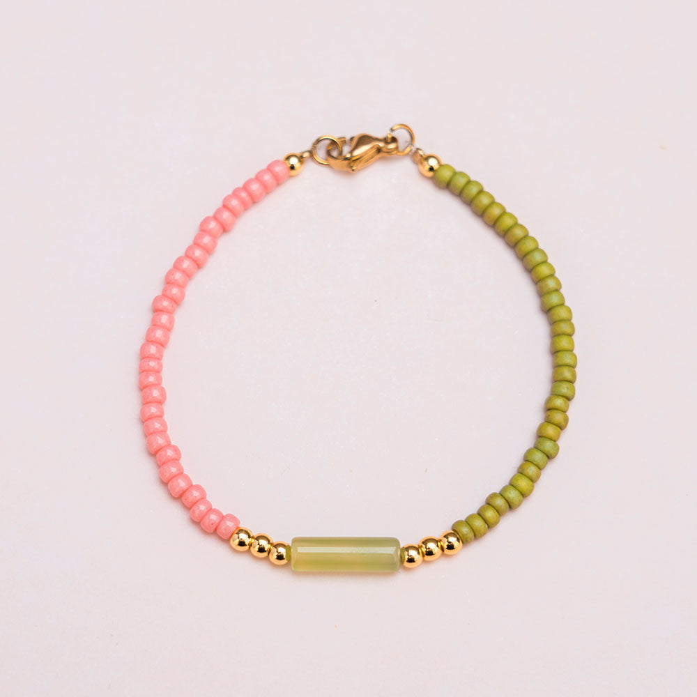 Armband - LUCKY MELON - 50:50 mit Achat-Element
