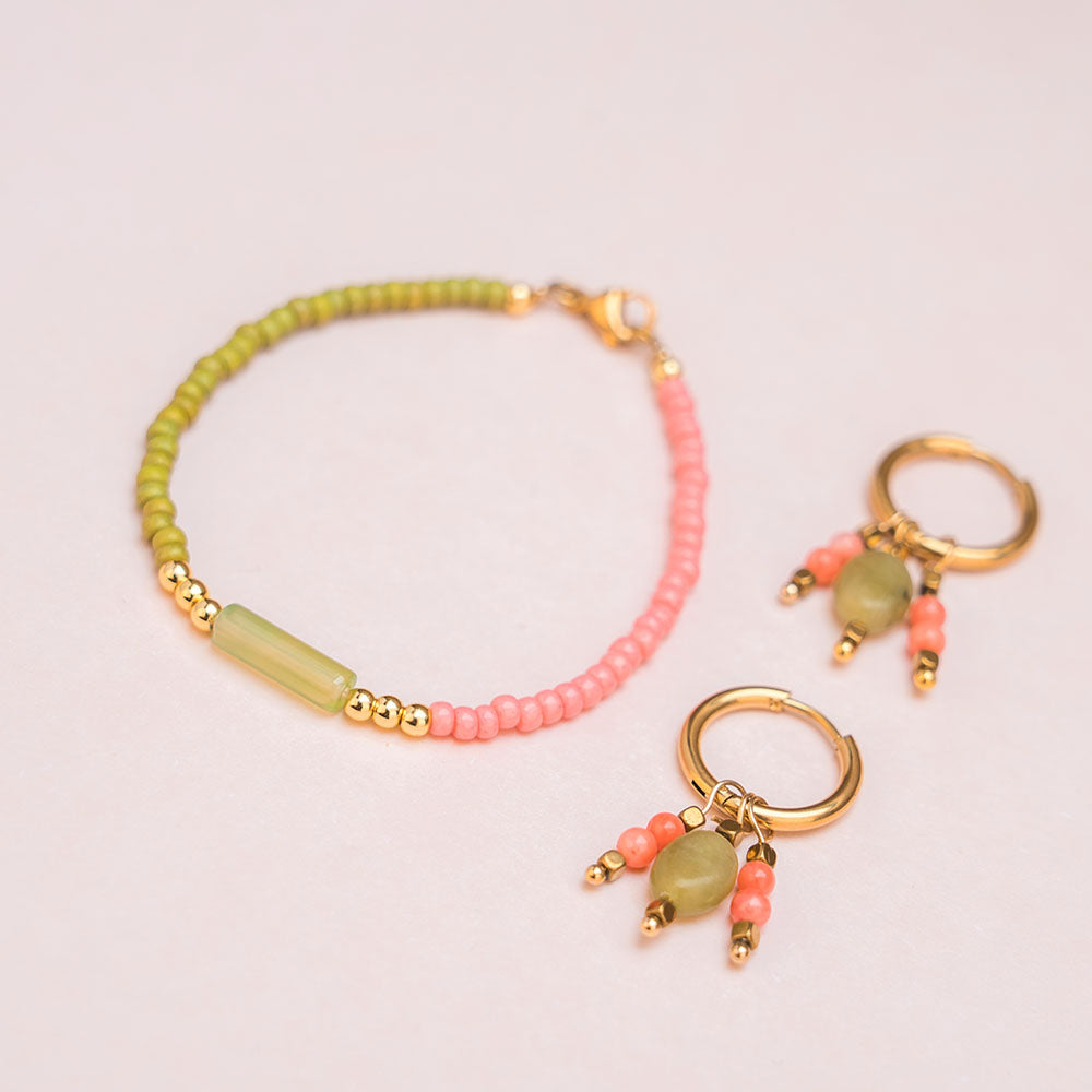 Armband - LUCKY MELON - 50:50 mit Achat-Element