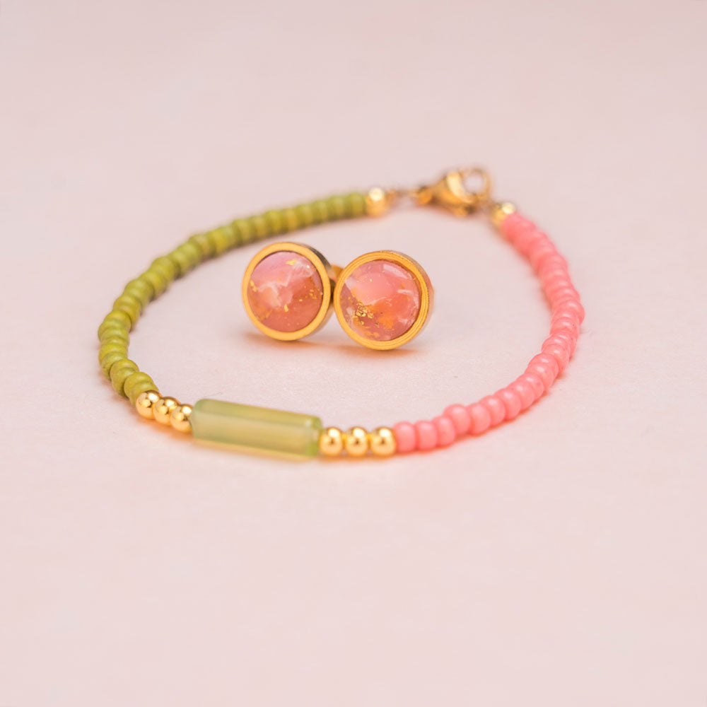 Armband - LUCKY MELON - 50:50 mit Achat-Element