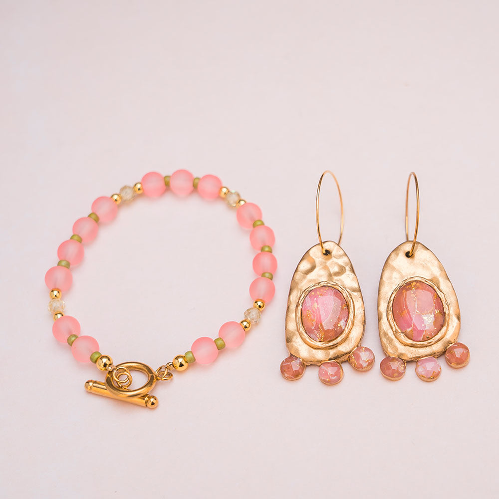 Armband - LUCKY MELON - SORBET mit matten Glasperlen