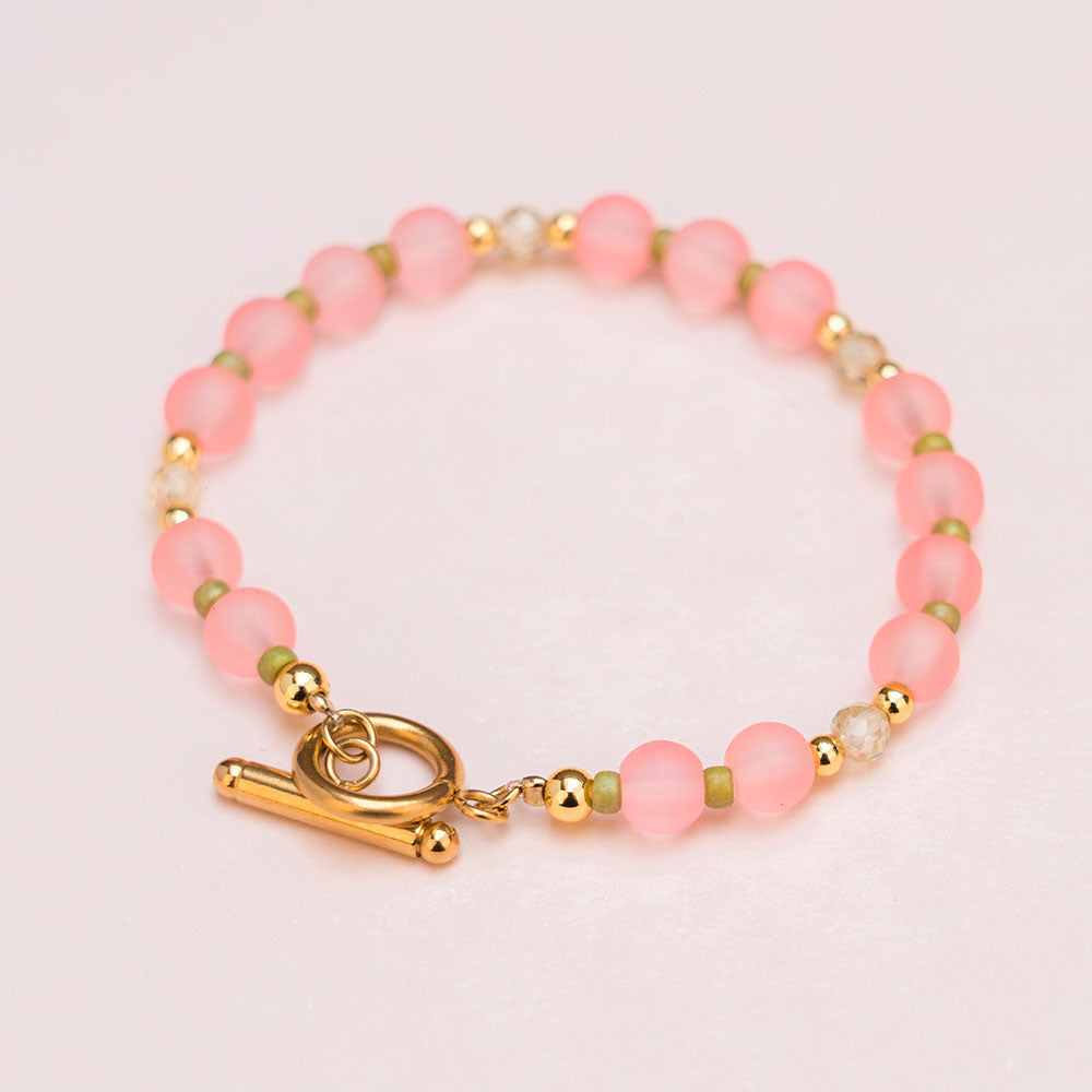 Armband - LUCKY MELON - SORBET mit matten Glasperlen
