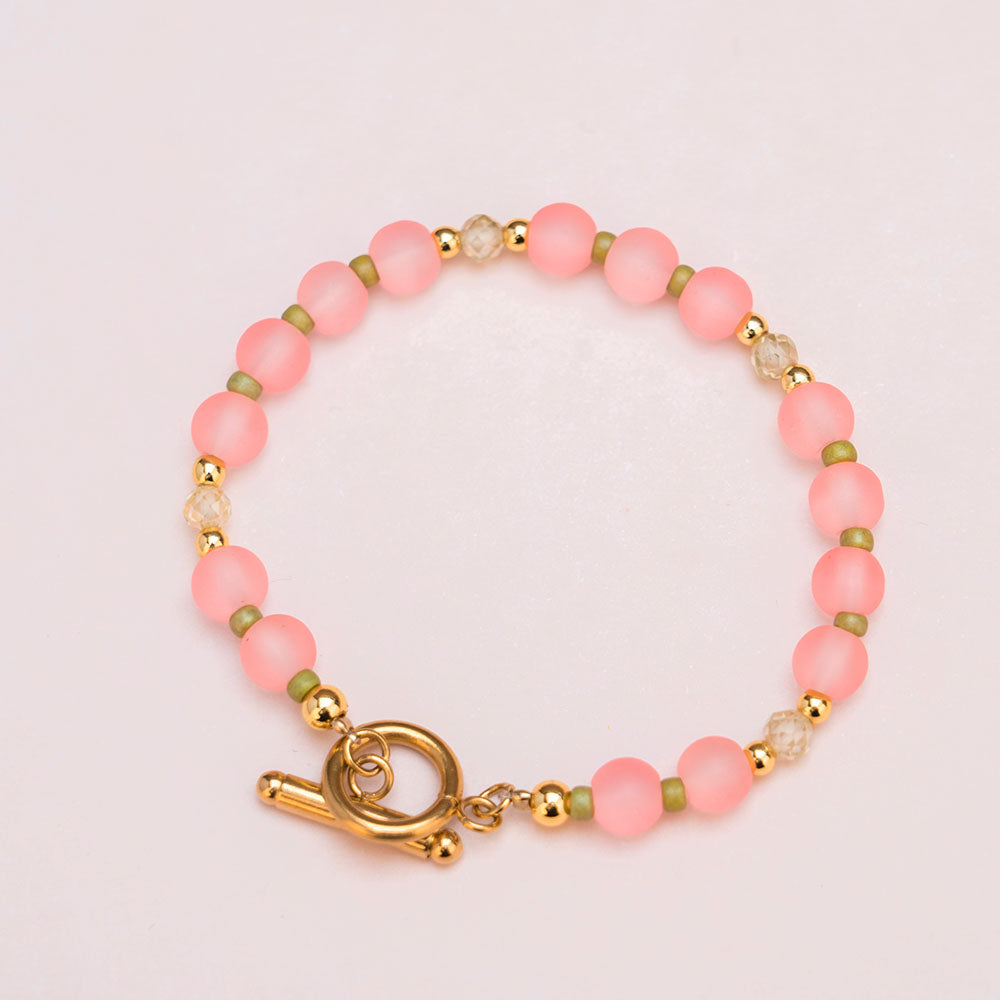Armband - LUCKY MELON - SORBET mit matten Glasperlen