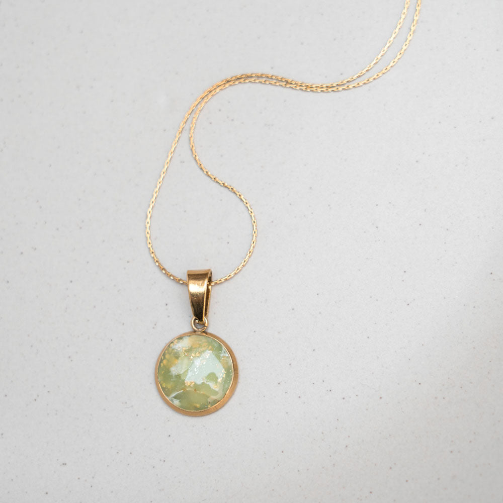 Kette - goldfarben, Melonengrün - 12 mm