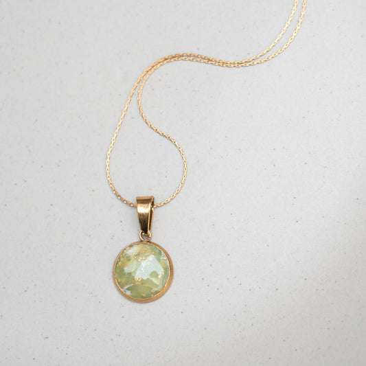Kette - goldfarben, Melonengrün - 12 mm