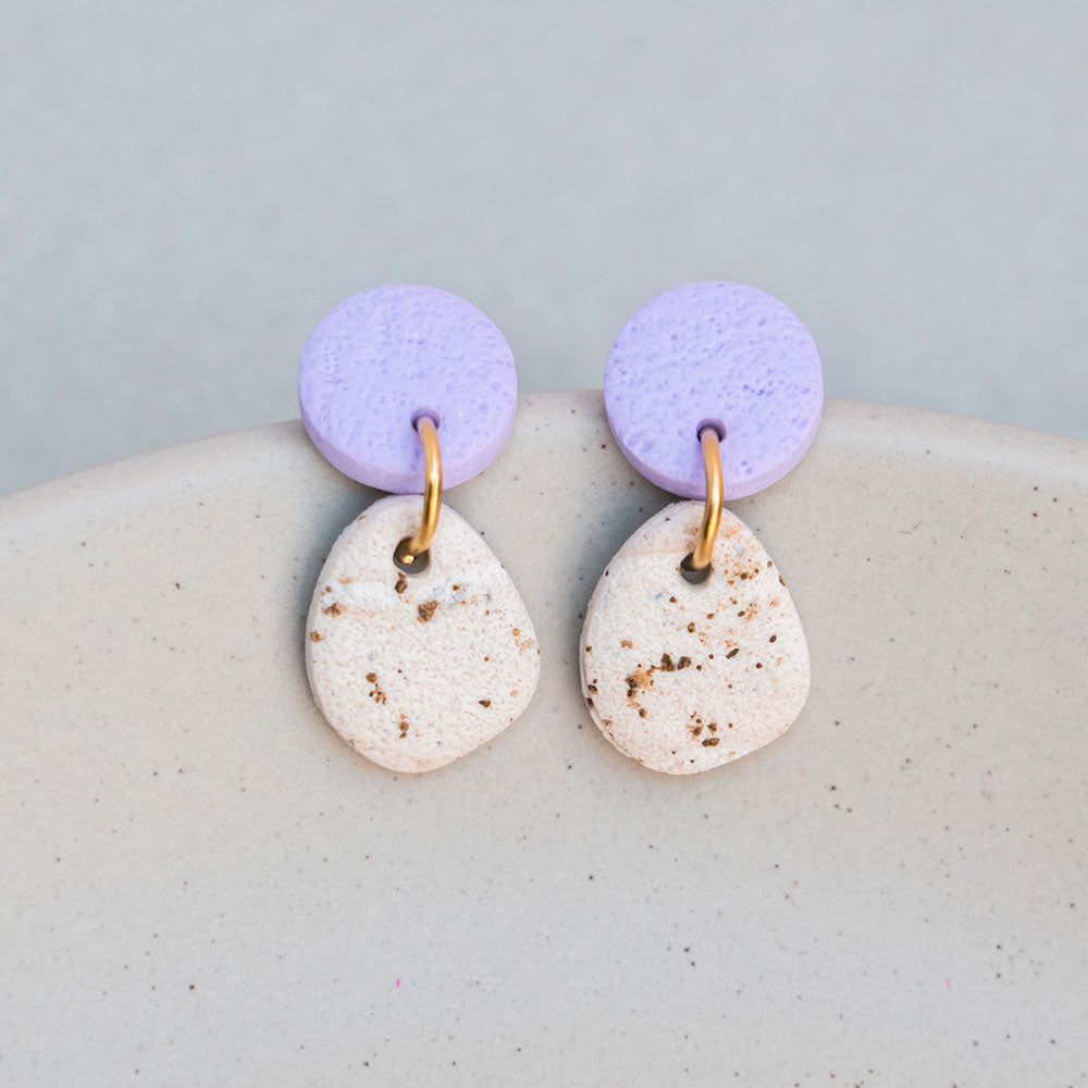 Ohrringe "Eiscreme" - "Stracciatella" & "Lavendel" - Organisch